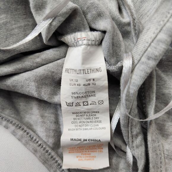 PrettyLittleThing Women's Gray Corset Crop Top – Size 8, Boned, Trendy & Stylish - Picture 4 of 5